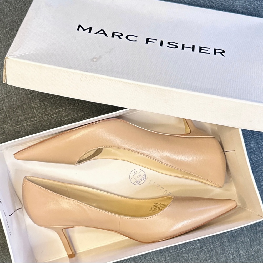 EUC Marc Fisher Alola Dress Pumps in Light Natural Leather Women's Size 6 M